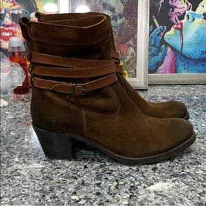 Frye suede heeled boot